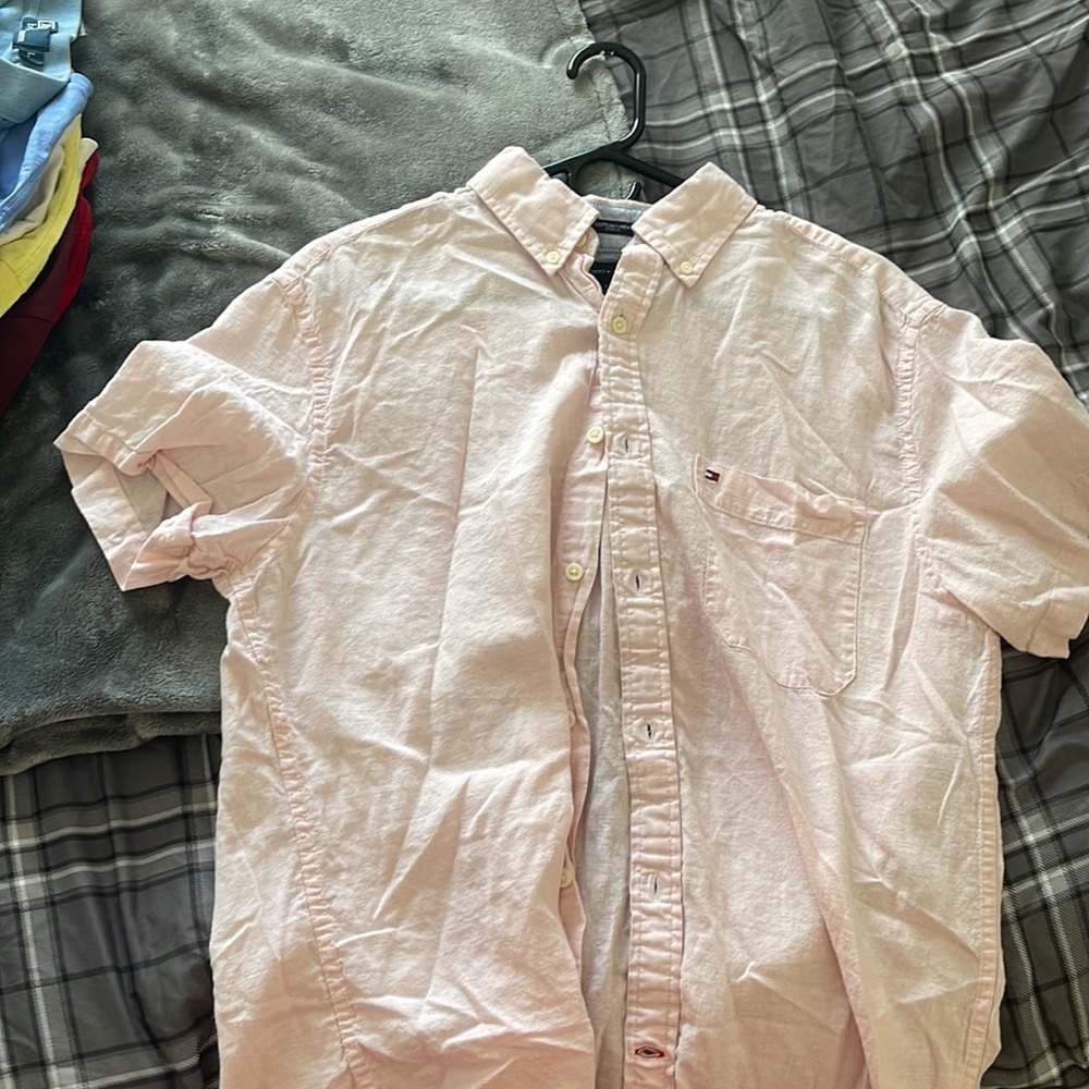L Pink Tommy Hilfiger pink button down